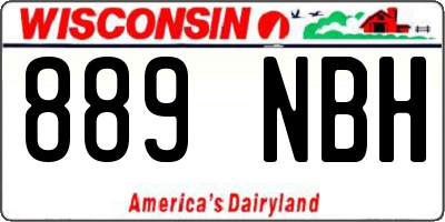 WI license plate 889NBH
