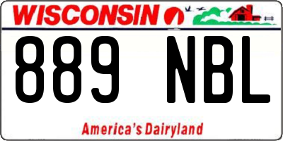 WI license plate 889NBL