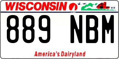 WI license plate 889NBM