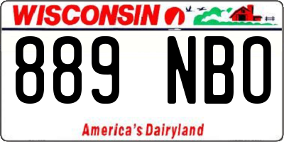 WI license plate 889NBO