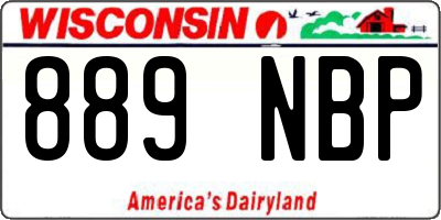 WI license plate 889NBP