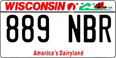 WI license plate 889NBR