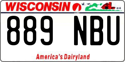 WI license plate 889NBU