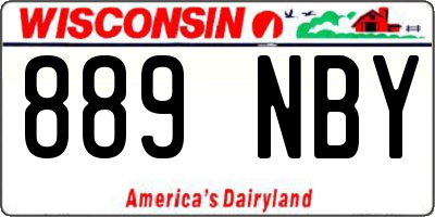 WI license plate 889NBY