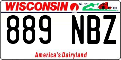 WI license plate 889NBZ