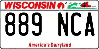 WI license plate 889NCA