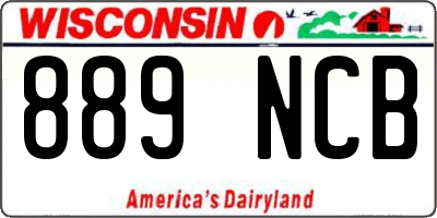 WI license plate 889NCB