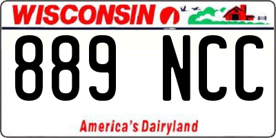 WI license plate 889NCC