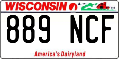 WI license plate 889NCF