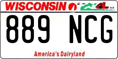 WI license plate 889NCG