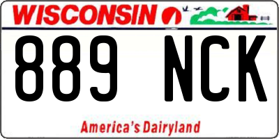 WI license plate 889NCK