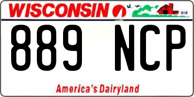 WI license plate 889NCP