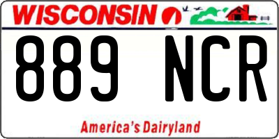 WI license plate 889NCR
