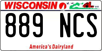WI license plate 889NCS