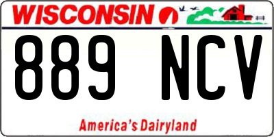 WI license plate 889NCV