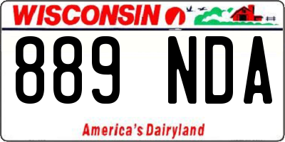 WI license plate 889NDA