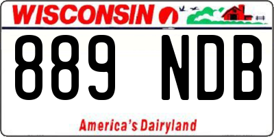 WI license plate 889NDB