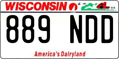 WI license plate 889NDD