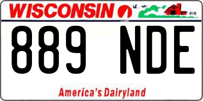 WI license plate 889NDE