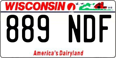WI license plate 889NDF