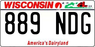 WI license plate 889NDG