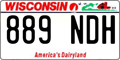 WI license plate 889NDH