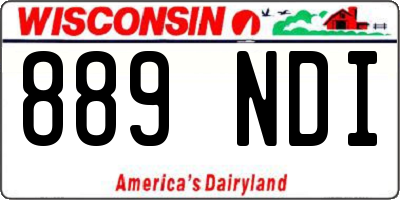 WI license plate 889NDI