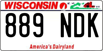 WI license plate 889NDK