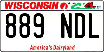 WI license plate 889NDL