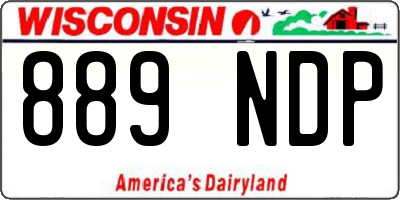 WI license plate 889NDP