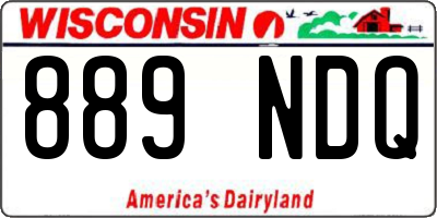 WI license plate 889NDQ