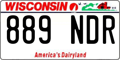 WI license plate 889NDR