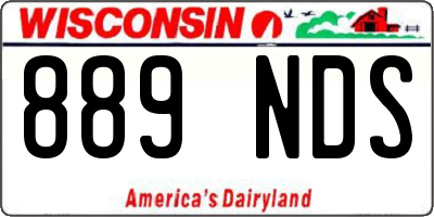 WI license plate 889NDS