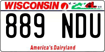 WI license plate 889NDU