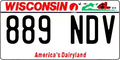 WI license plate 889NDV