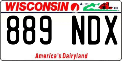 WI license plate 889NDX
