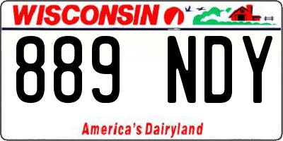 WI license plate 889NDY