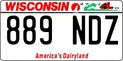 WI license plate 889NDZ