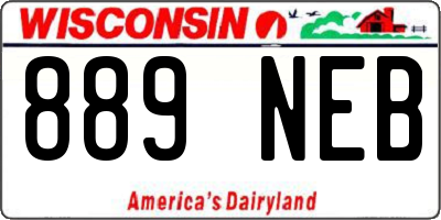 WI license plate 889NEB