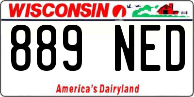 WI license plate 889NED