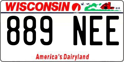 WI license plate 889NEE