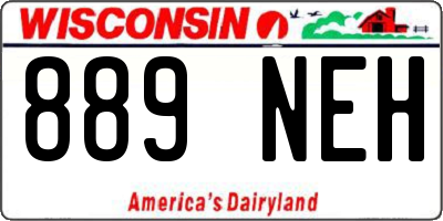 WI license plate 889NEH