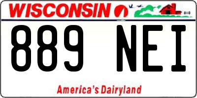 WI license plate 889NEI