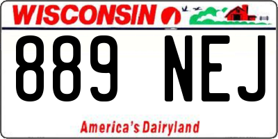 WI license plate 889NEJ