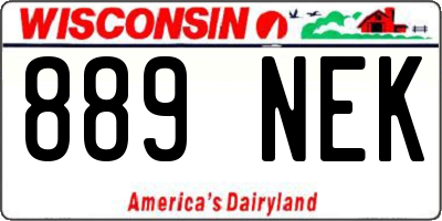WI license plate 889NEK