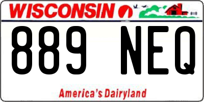 WI license plate 889NEQ