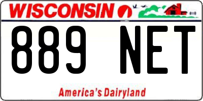WI license plate 889NET