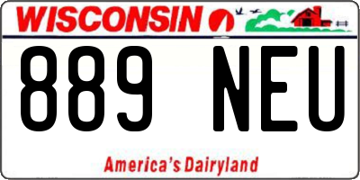 WI license plate 889NEU
