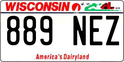 WI license plate 889NEZ