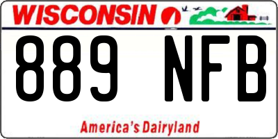 WI license plate 889NFB